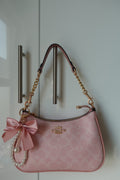 Pink Teri with Pearl Bow