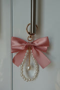 Pink Bow Pearl Charm