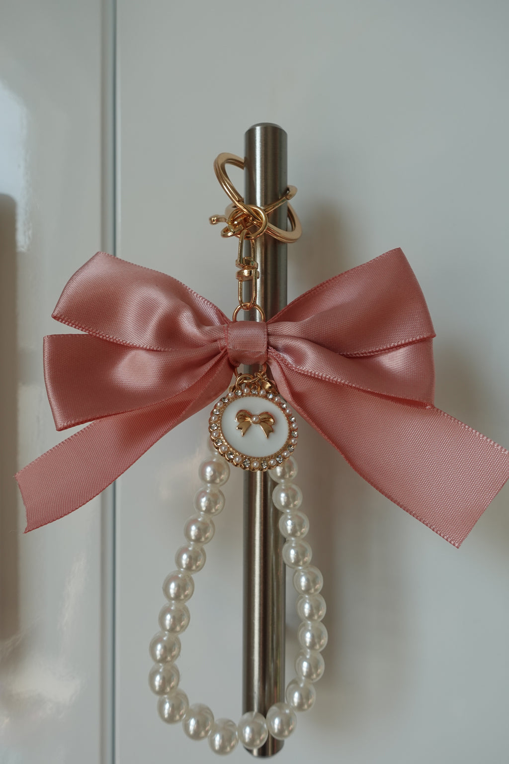 Pink Bow Bow Charm with Pendant