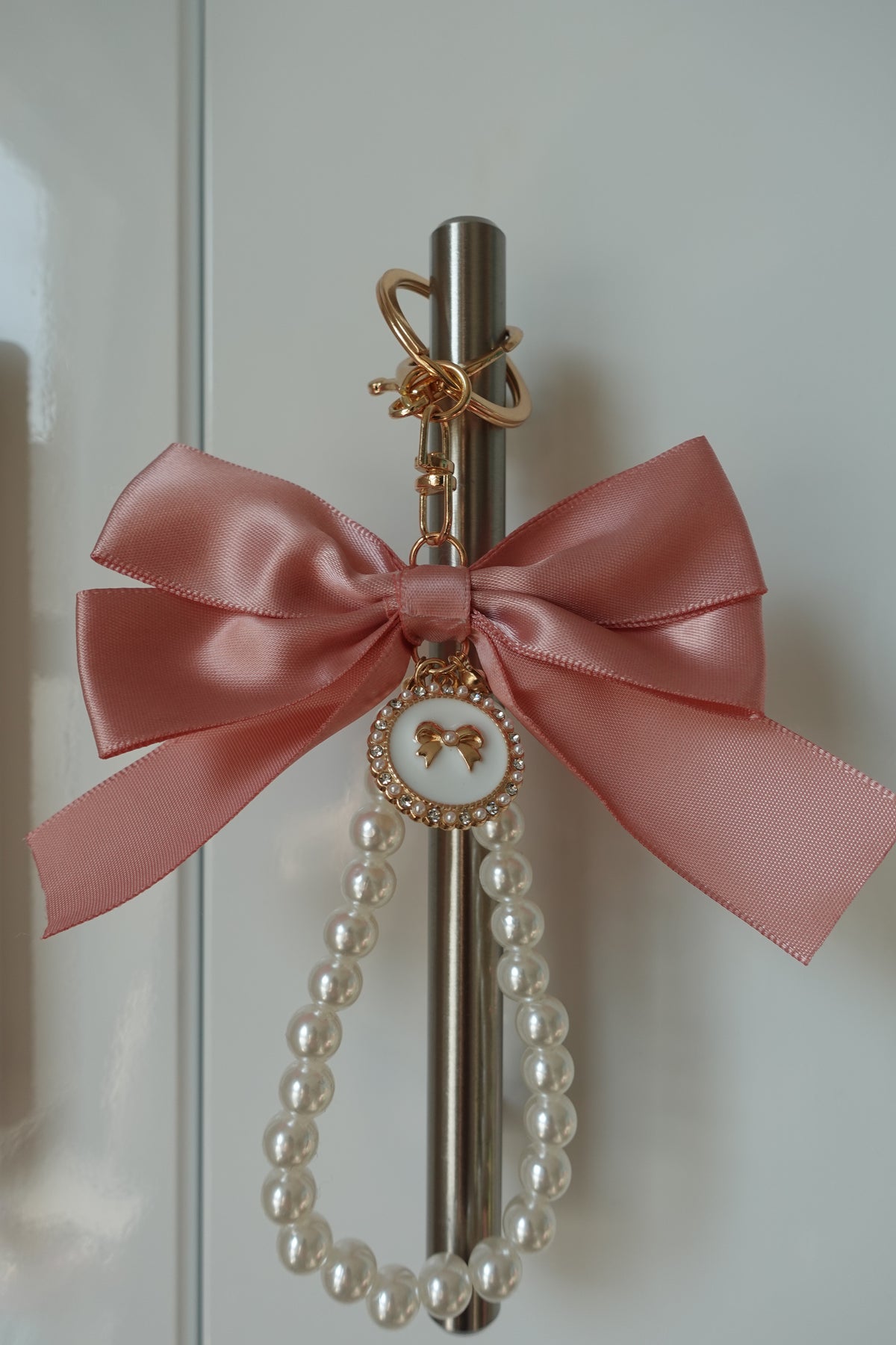 Pink Bow Bow Charm with Pendant