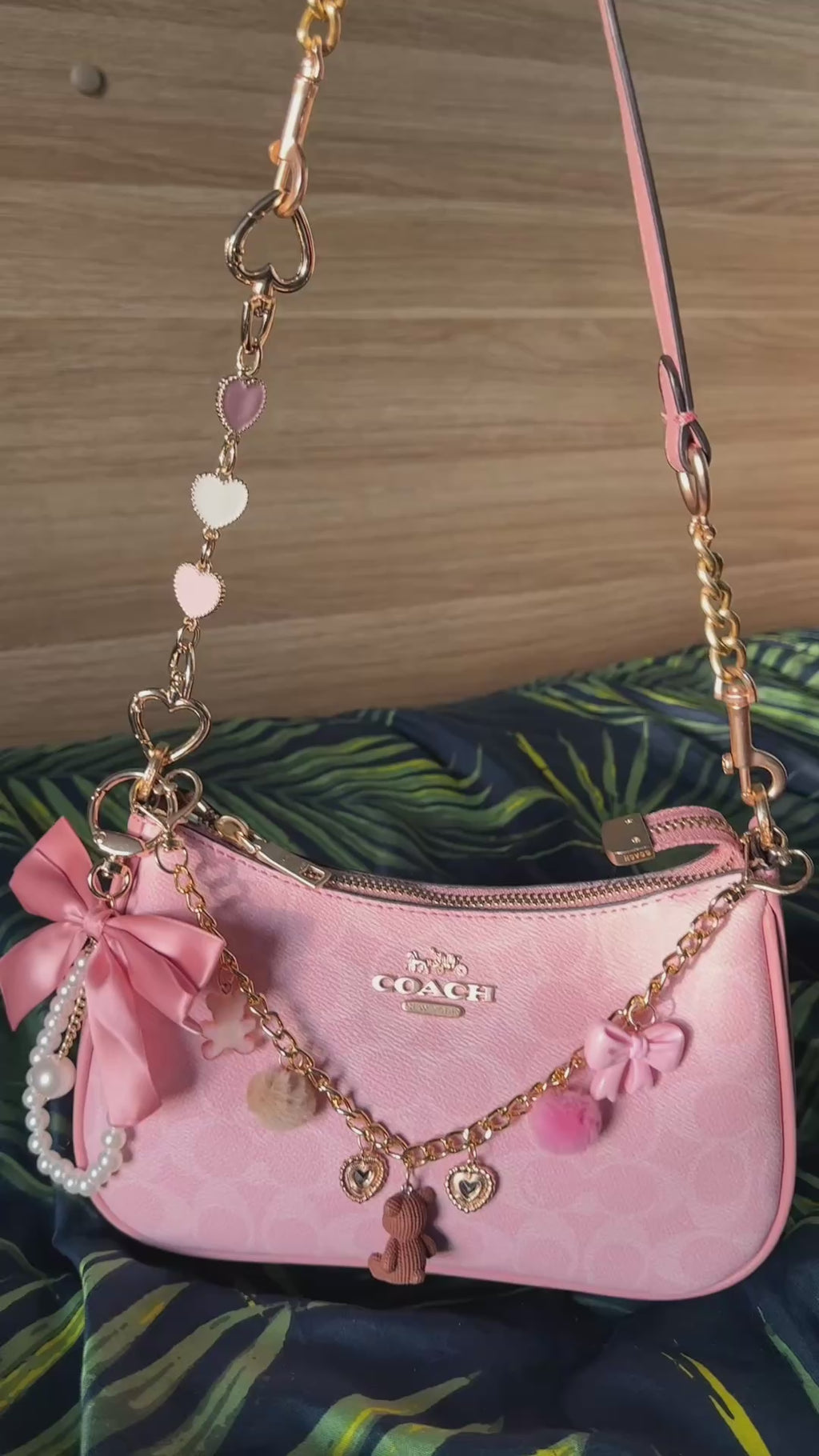 Pink Teri with Charms